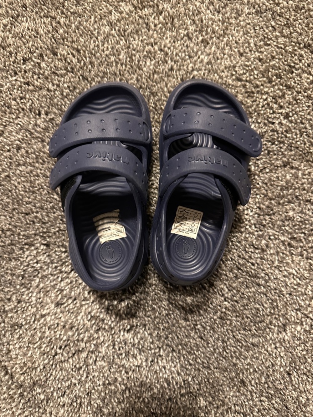Native Kids Double-Strap Sandals in Navy